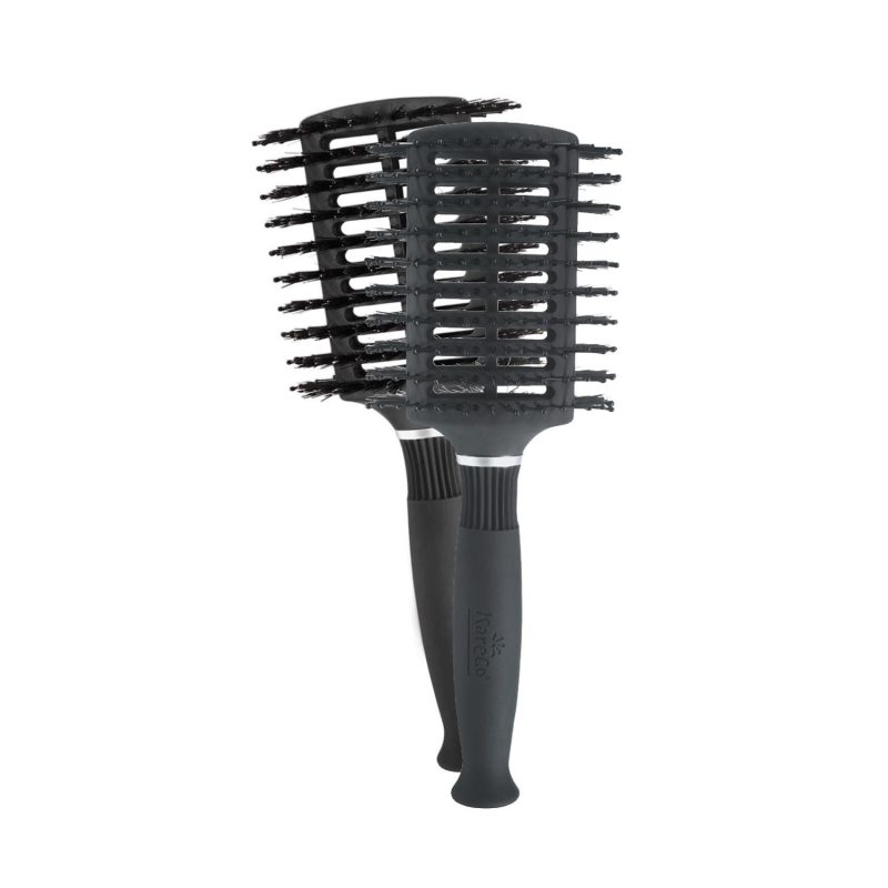 [SET OF 2] - KareCo Tangle Buster Detangler & Oval Vent 2-Sided Brush Hair Brush Set