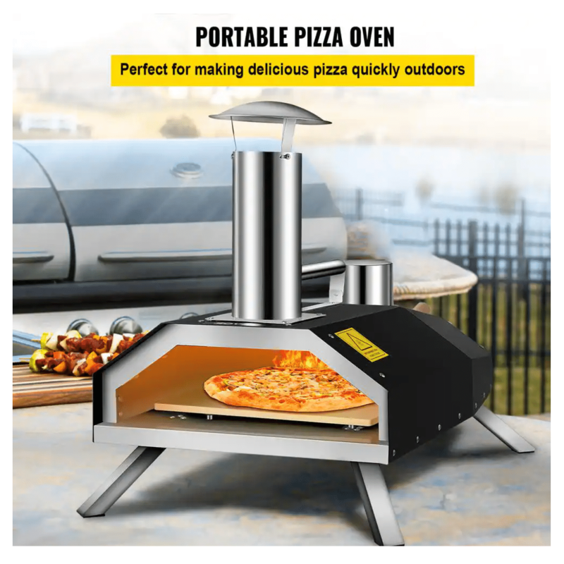 Vevor Wood Burning Pizza Oven 12 in. Stainless Steel Portable Outdoor Pizza Oven with Complete Accessories for Outdoor Cooking