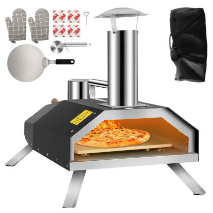 Vevor Wood Burning Pizza Oven 12 in. Stainless Steel Portable Outdoor Pizza Oven with Complete Accessories for Outdoor Cooking