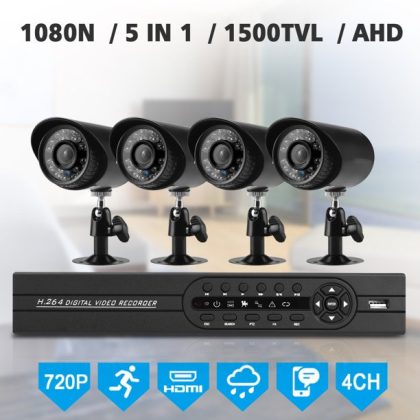 Vinsic Home Security Camera System, 4pcs Security Camera Kit 4CH HDMI DVR Waterproof CCTV Surveillance Cameras