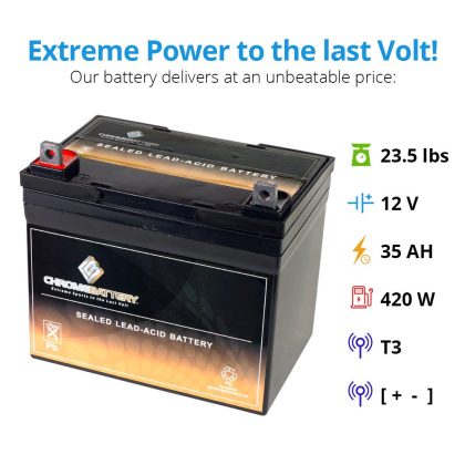Chrome Battery 12V 35Ah U1 Deep Cycle Agm Solar Battery Also Replaces 33Ah, 34Ah, 36Ah