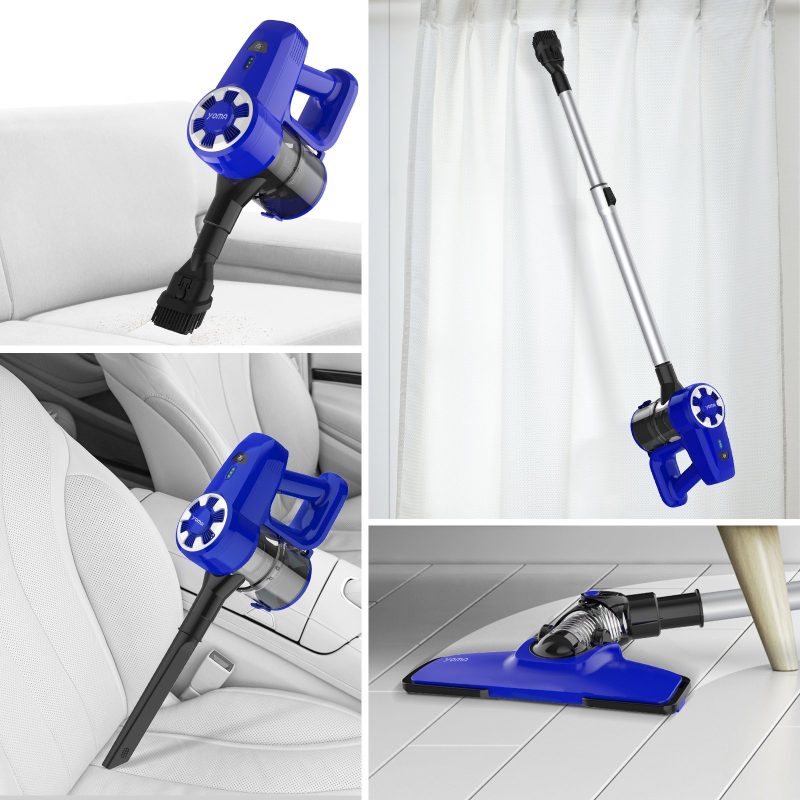 Yoma Cordless Vacuum Handheld Stick Vacuum Cleaner for Carpet Hard Floor Pet Hair, Blue