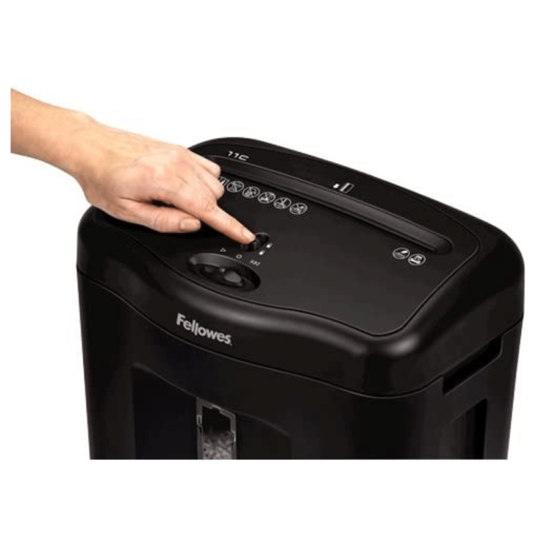 Fellowes Powershred 11C Cross-Cut Paper Shredder, 11 Sheet Capacity, Black