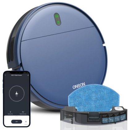 Onson Robot Vacuum, 2 in 1 Mopping Wifi Connected Robotic Vacuum Cleaner Combo