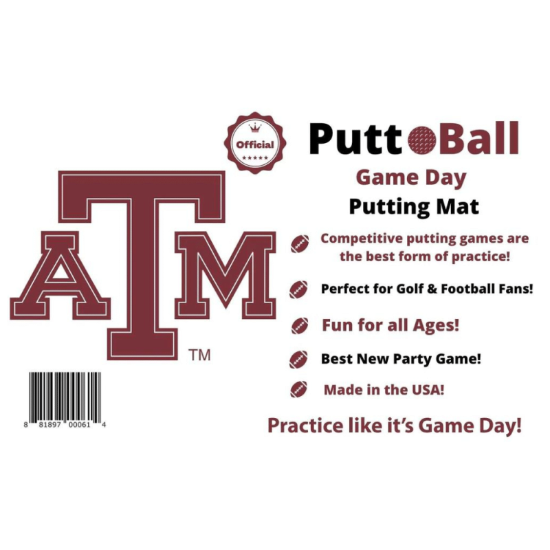 Golf Traning Aids Texas A&M Putt Ball - Putting Mat Game