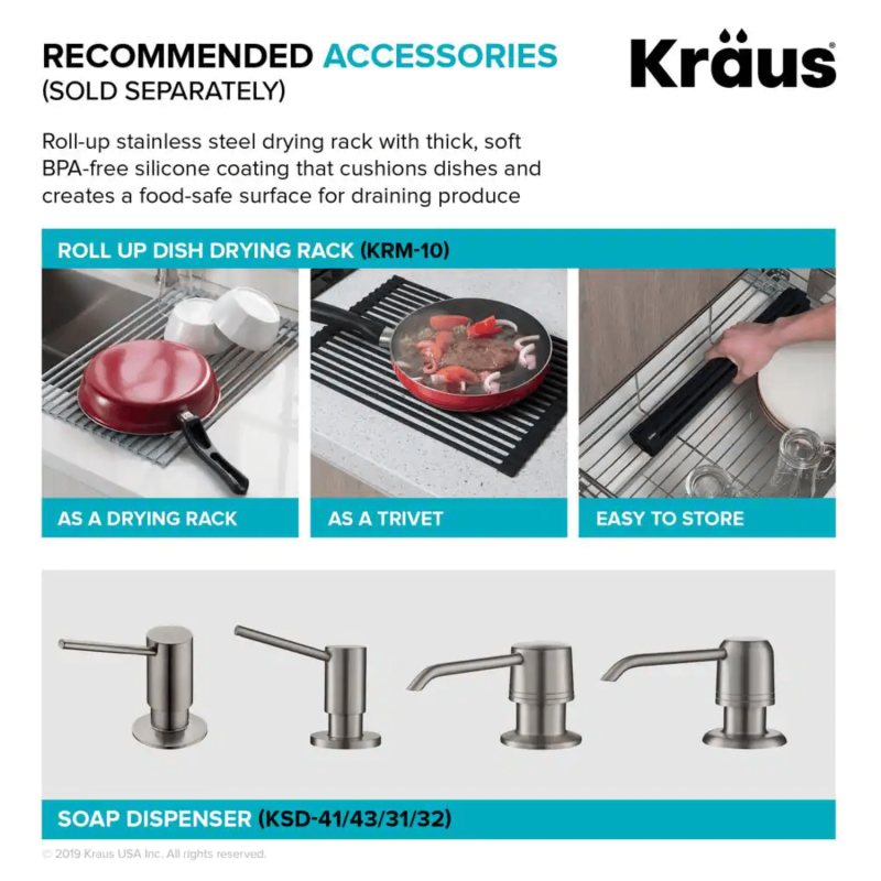 Kraus Loften Dual Mount Drop-In Stainless Steel 25 in. 1-Hole Single Bowl Kitchen Sink (KHT411-25)