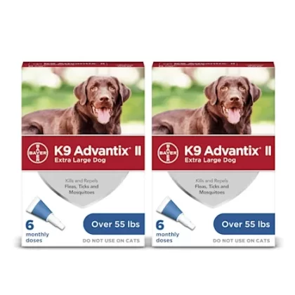 K9 Advantix II Bayer Topical Extra Large Dog Flea & Tick Treatment, 2 Packs of 6