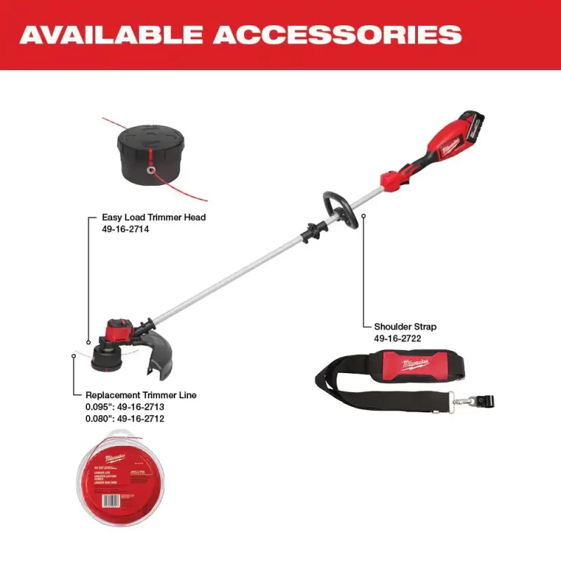 Milwaukee M18 18-Volt Lithium-Ion Brushless Cordless String Trimmer Kit With 6.0 Ah Battery, Charger And M18 18-Volt Jobsite Fan