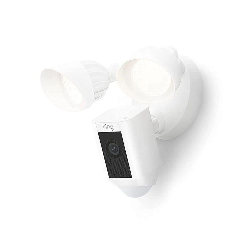Ring White Floodlight Cam Wired Plus Surveillance Camera