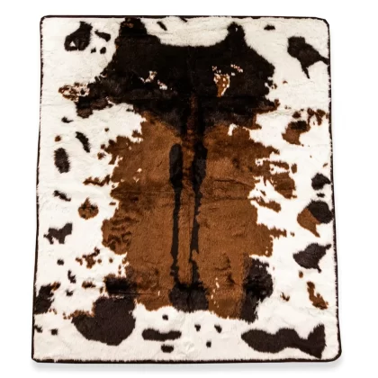 Paw Brands Brown Faux Cowhide PupProtector Waterproof Throw Blanket for Dogs, 60" L X 50" W