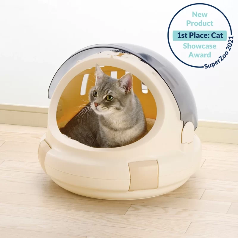 Richell Space Capsule Pet Carrier & Bed, 16.5" L X 16.5" W X 14" H