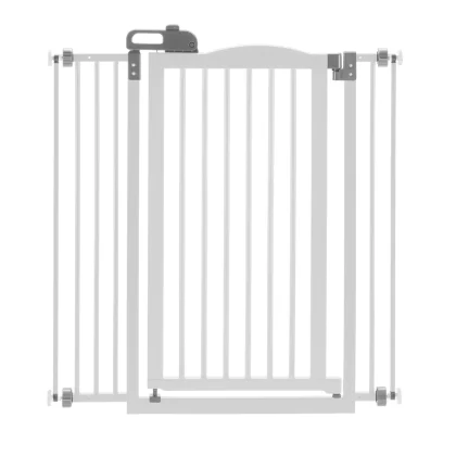 Richell Tall One-Touch White Pet Gate II, 36.4" x 38.4" x 2"