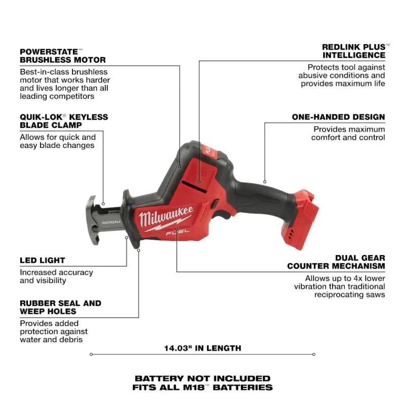 Milwaukee M18 FUEL 18-Volt Lithium-Ion Brushless Cordless Deep Cut Band Saw with M18 FUEL HACKZALL Reciprocating Saw