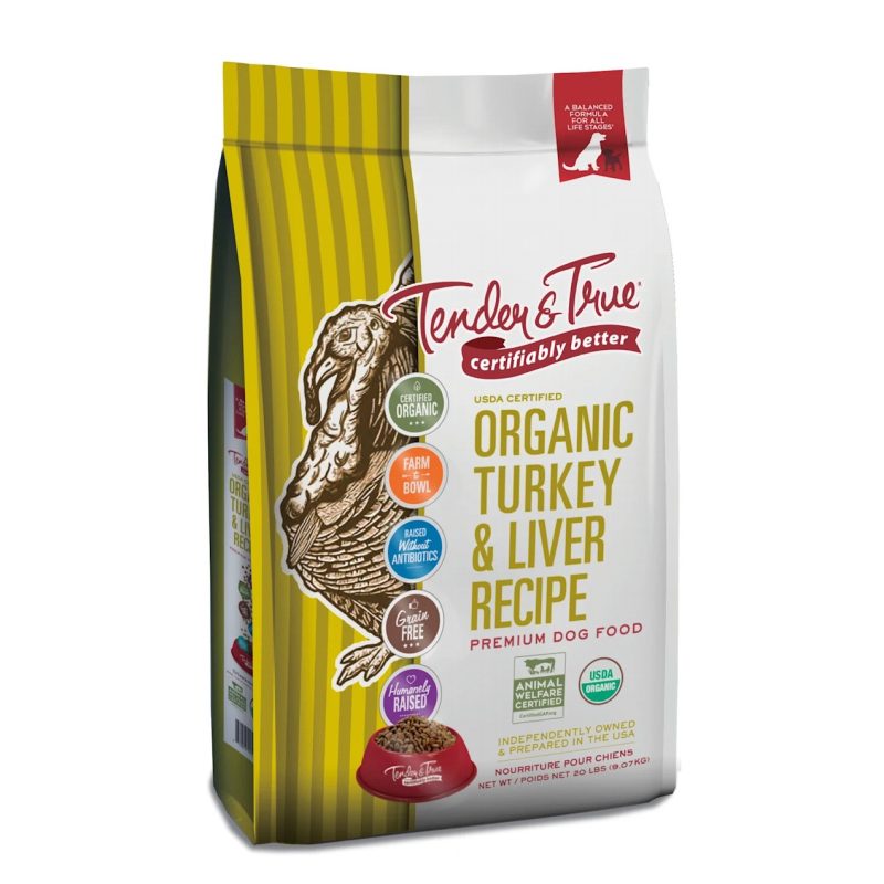 [SET OF 2] - Tender & True Pet Nutrition Organic Turkey & Liver Recipe Dry Dog Food, 20 lbs.