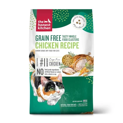 [SET OF 2] - The Honest Kitchen Whole Food Clusters Grain Free Chicken Dry Cat Food, 10 lbs.
