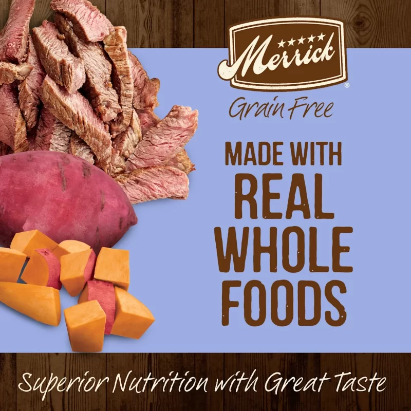 [SET OF 2] - Merrick Grain Free Real Beef & Sweet Potato Recipe Dry Puppy Food, 22 lbs.