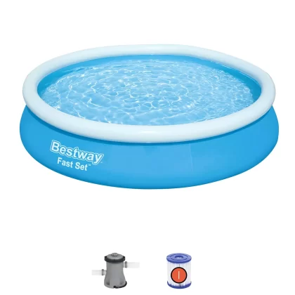 Bestway Fast Set 12’ x 30” Round Inflatable Pool Set