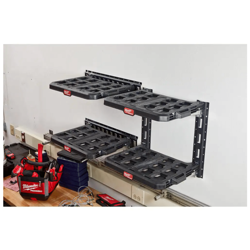 Milwaukee PACKOUT Racking Kit with 2-Drawer Tool Box and Crate (48-22-8480-48-22-8442-48-22-8440)