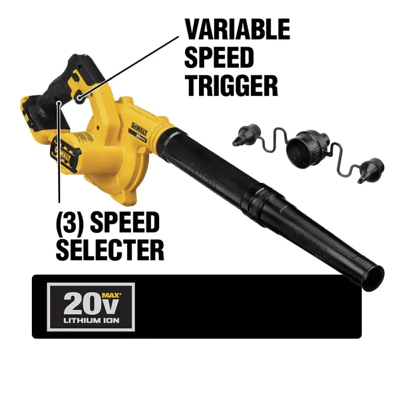 Dewalt 20-Volt MAX Cordless Compact Jobsite Blower 135 MPH 100 CFM With (1) 20-Volt 4.0Ah Battery & Charger