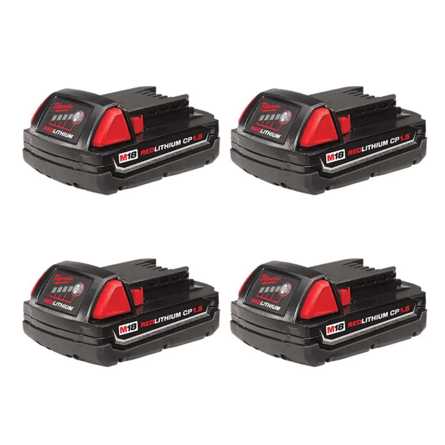Milwaukee M18 18-Volt Lithium-Ion Compact Battery Pack 1.5Ah, 4-Pack (48-11-1811)