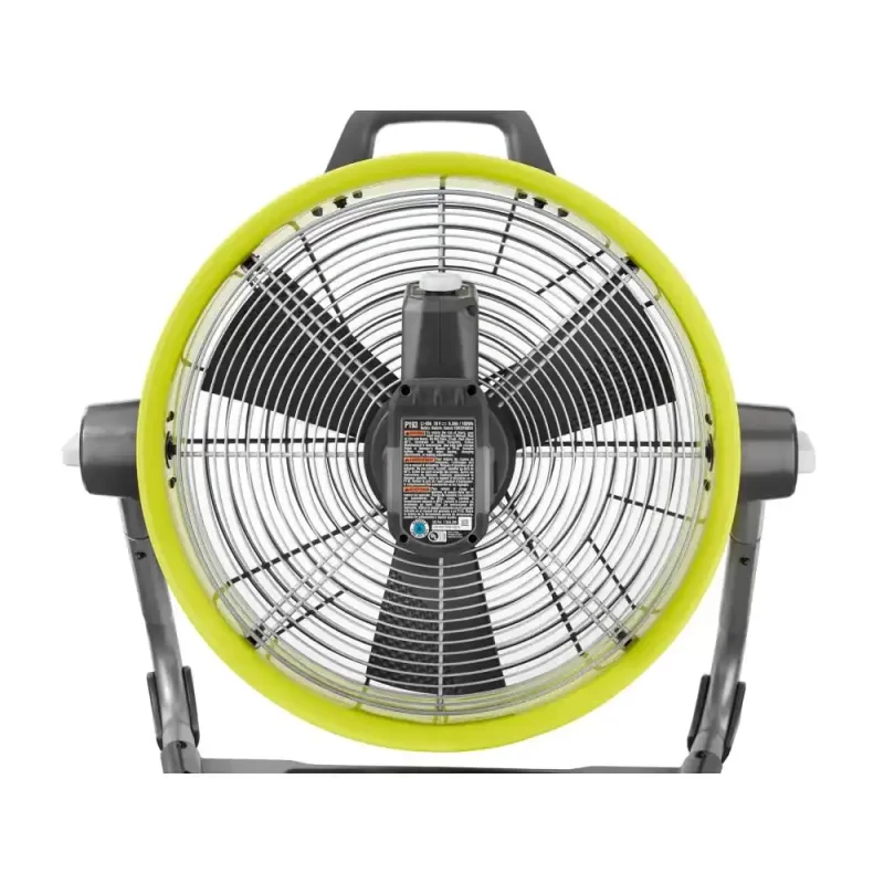Ryobi ONE+ 18V Cordless Hybrid 18 in. Air Cannon Drum Fan with (2) 4.0 Ah HIGH PERFORMANCE Batteries