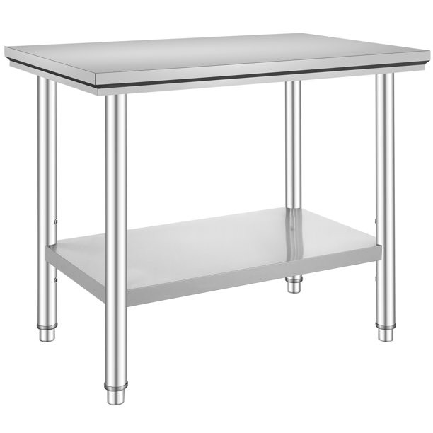 Vevor Stainless-Steel Work Table 24 x 36 x 32 Inches Commercial Food Prep Heavy Duty Metal Work Table