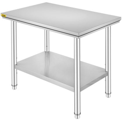Vevor Stainless-Steel Work Table 24 x 36 x 32 Inches Commercial Food Prep Heavy Duty Metal Work Table