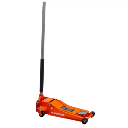 Maasdam 3-Ton Low Profile Floor Jack With Quick Lift In Orange