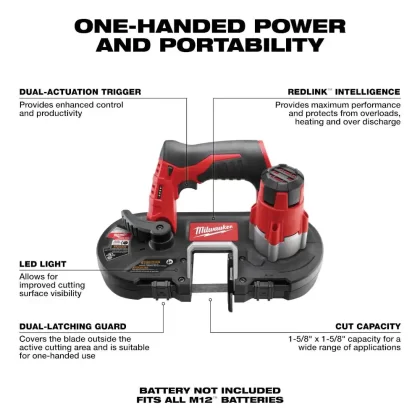 Milwaukee M12 12-Volt Lithium-Ion Cordless Sub-Compact Band Saw And Copper Tubing Cutter Combo Kit W/(1) 2.0Ah Battery And Charger