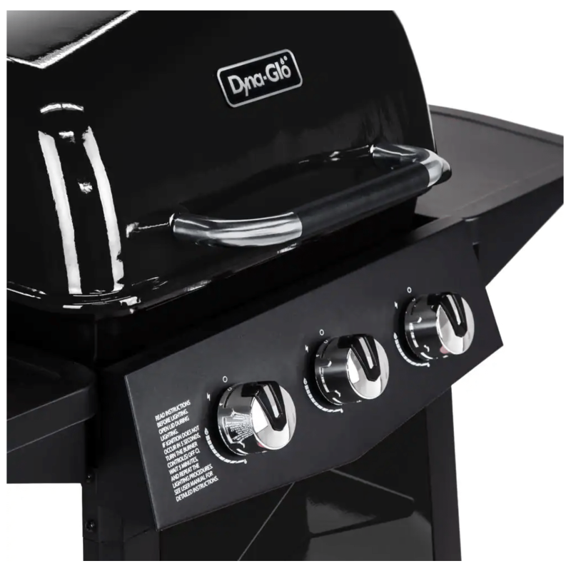 Dyna-Glo DGC310CNP-D 3-Burner Open Cart Propane Gas Grill in Black
