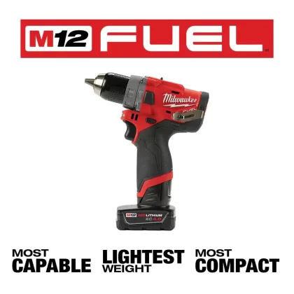 Milwaukee M12 FUEL 12-Volt Li-Ion Brushless Cordless Hammer Drill/Impact Combo Kit (2-Tool) With Right Angle Impact Wrench