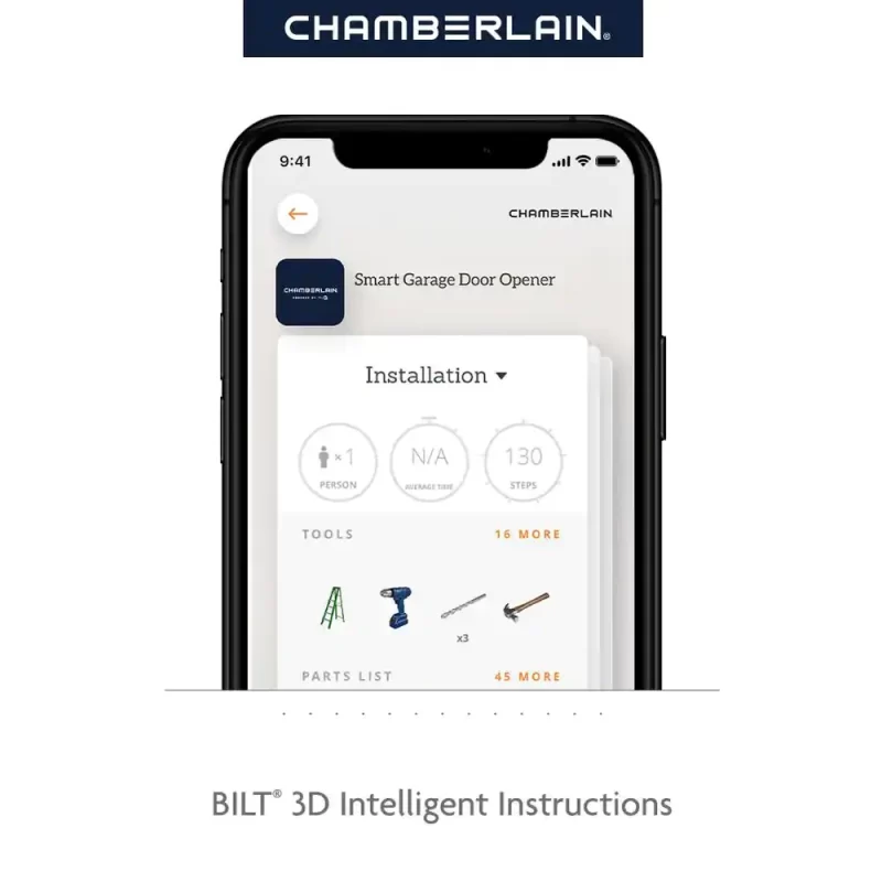 Chamberlain 1-1/4 HP LED Smart Quiet Belt Drive Garage Door Opener with Battery Backup