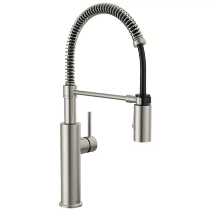 Delta Antoni Spotshield Stainless Single Handle Deck-mount Pull-down Handle Kitchen Faucet (Deck Plate Included)