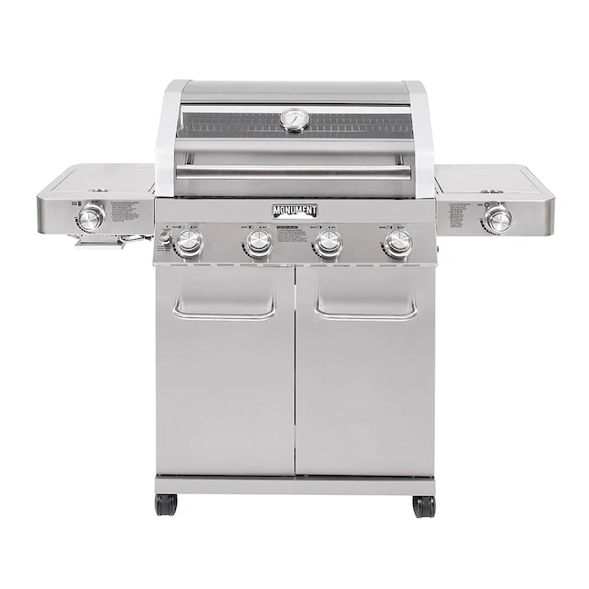 Monument Stainless Steel 4-Burner Gas Grill With 1 Side Burner