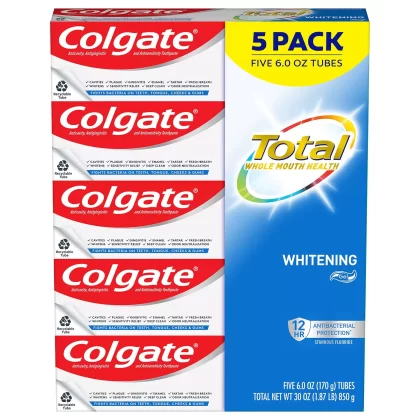 [SET OF 2] - Colgate Total Whitening Gel Toothpaste (6 oz., 5 pk.)