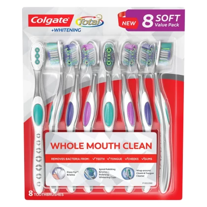 [SET OF 2] - Colgate Total + Whitening Toothbrush, Soft (8 ct./ set)