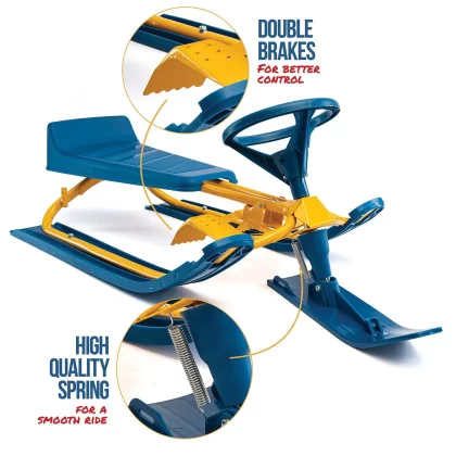 Frost Rush Snow Sled Racer For Kids with Easy-Grip Pull Rope