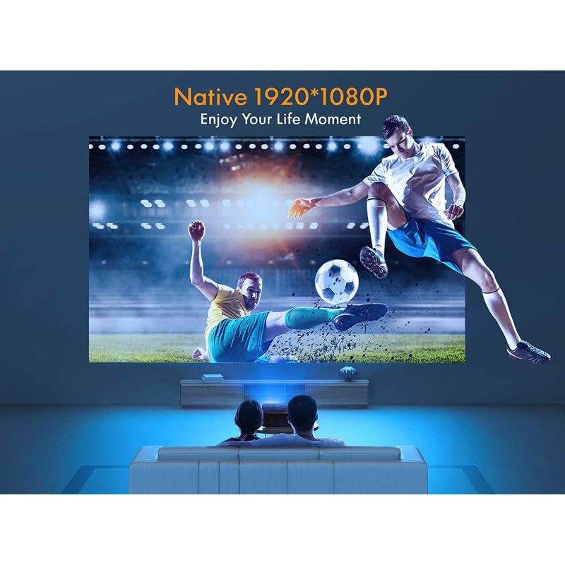 Apeman LC650 Native 1080P Projector, Support 4K, 300" Screen, 4D Electronic Keystone, 75% Zoom