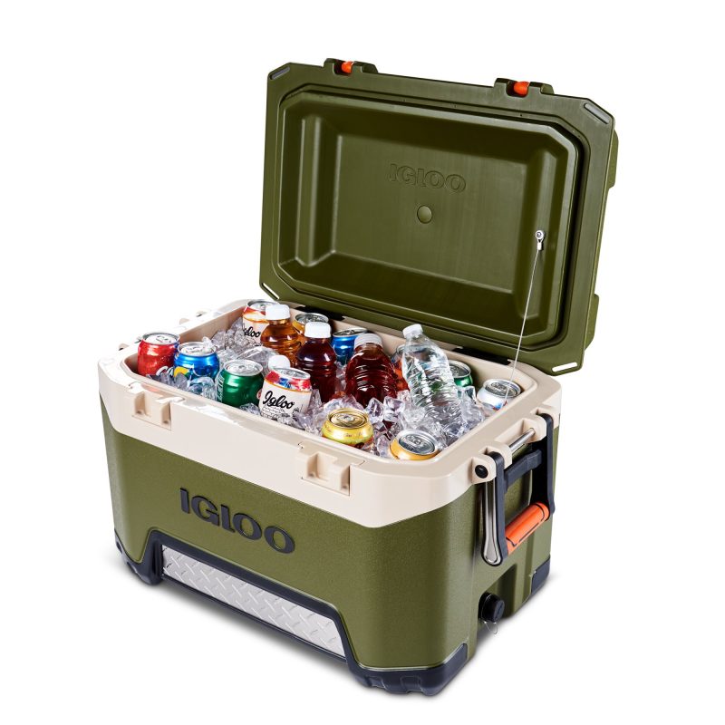 Igloo 52 qt. Hard Sided Ice Chest Cooler, Green and Orange