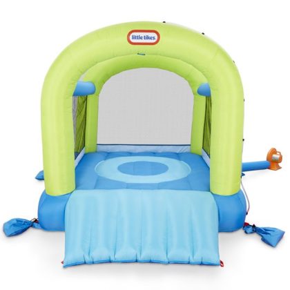 Little Tikes Splash n' Spray Outdoor Indoor 2-in-1 Inflatable Bounce House With Slide, Water Spray And Blower