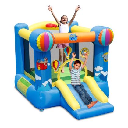 Action Air Bounce House, Inflatable Bouncer With Air Blower, Jumping Castle With Slide