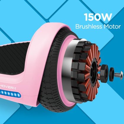 Hover-1 My First Hoverboard Kids Hoverboard w/ LED Headlights, 5 MPH Max Speed, Pink