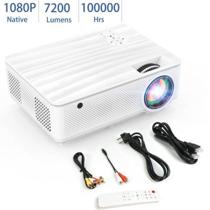 Nexpure Native 1080P HD Projector, 7200L Portable Outdoor Movie Projector, Home Theater Video Projector