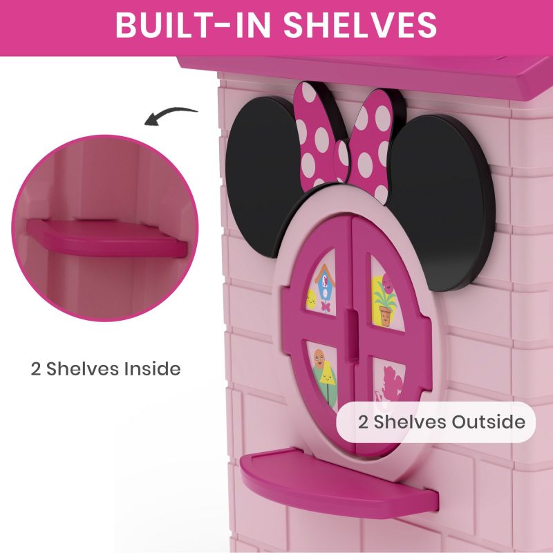 Delta Children Disney Minnie Mouse Plastic Indoor, Outdoor Playhouse with Easy Assembly