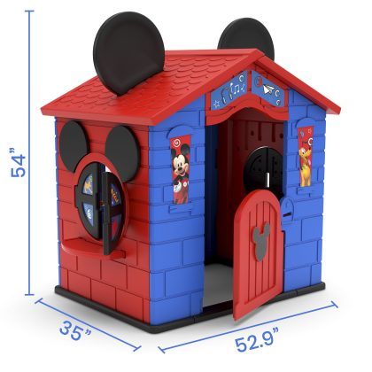 Delta Children Disney Mickey Mouse Plastic Indoor, Outdoor Playhouse with Easy Assembly