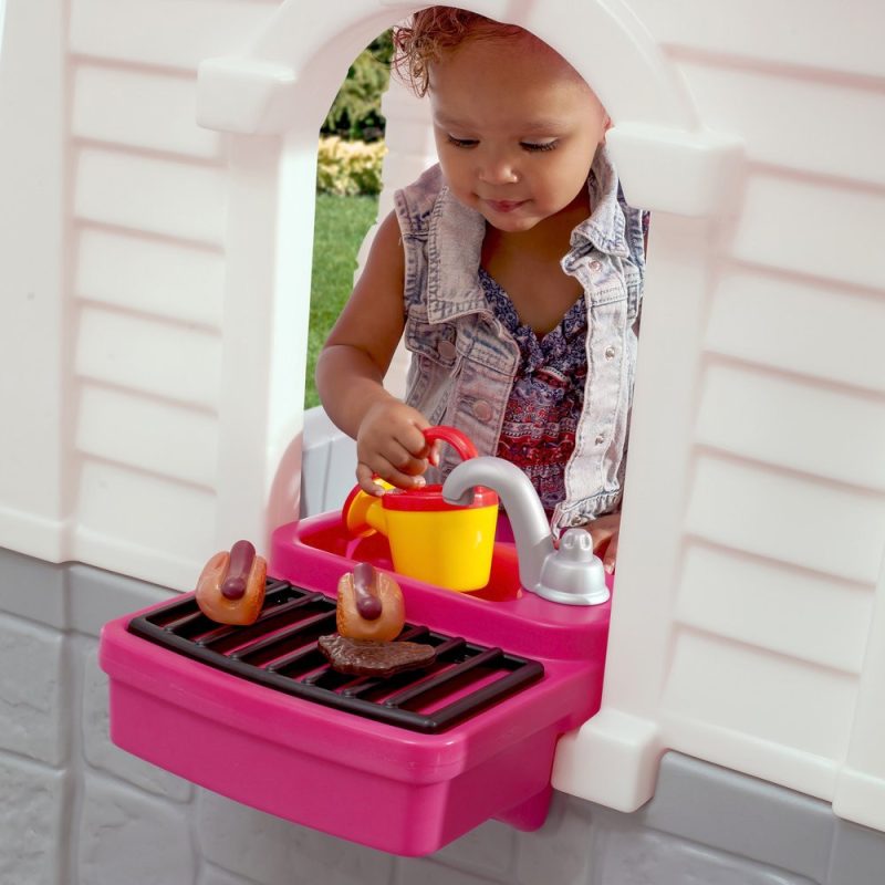 Step2 Neat and Tidy Pink Cottage Playhouse for Toddlers