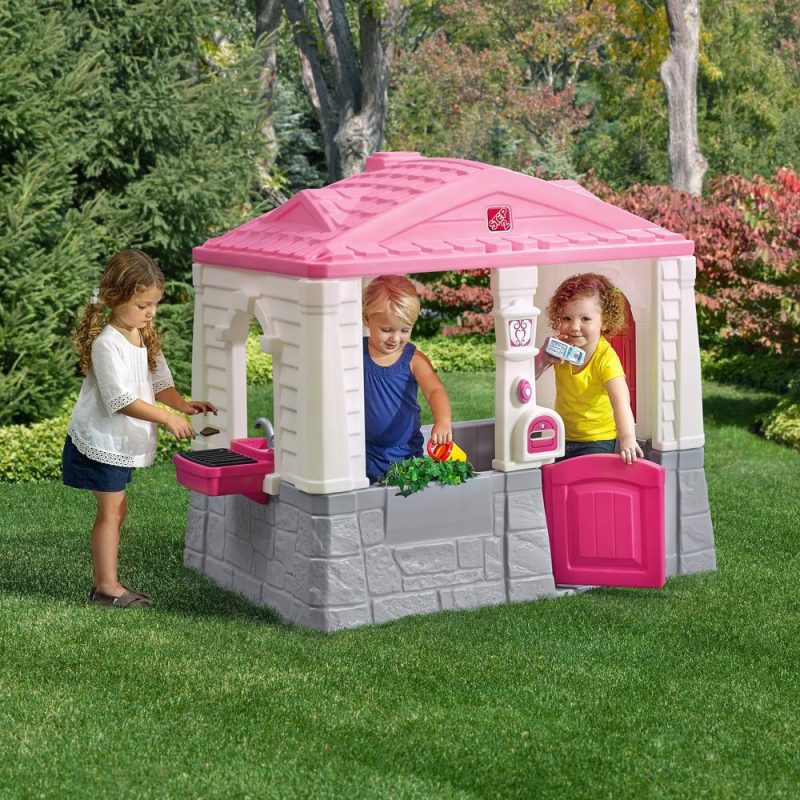 Step2 Neat and Tidy Pink Cottage Playhouse for Toddlers