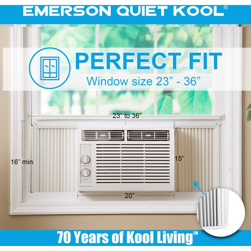 Emerson EARC5MD1 Quiet Kool 5,000 BTU 115V Window Air Conditioner with Mechanical Rotary Controls, Cools Rooms up to 150 Sq. Ft.