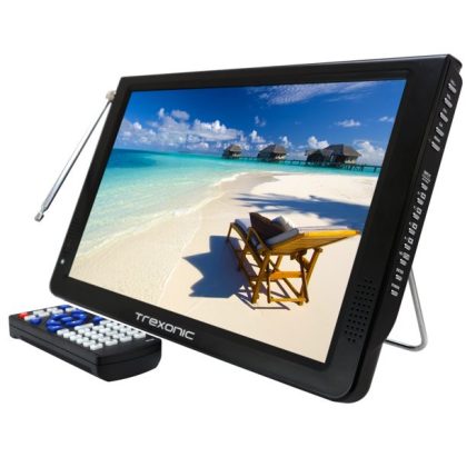 Trexonic Portable Ultra Lightweight Widescreen 12" LED TV With HDMI, SD, MMC, USB, VGA, Headphone Jack