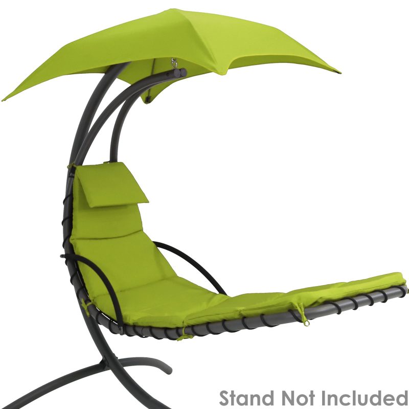Sunnydaze Outdoor Hanging Lounge Chair Replacement Cushion and Umbrella Fabric, Apple Green